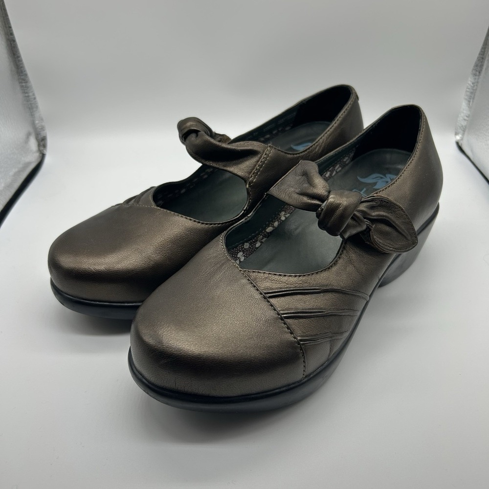 Dansko Ainsley Shoes Womens 36 US 6 Mary Jane Block Heels Bronze Metallic Brown